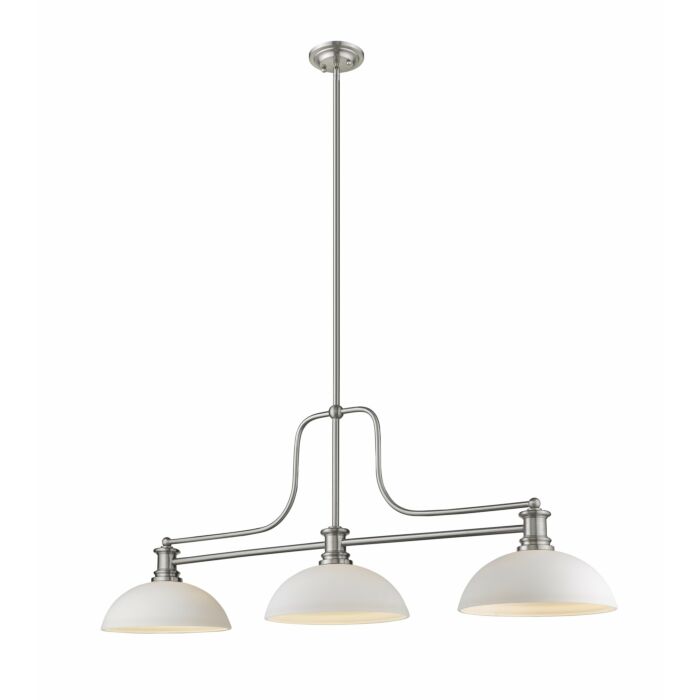 Z Lite Melange 3 Light Linear Pendant Light In Brushed Nickel