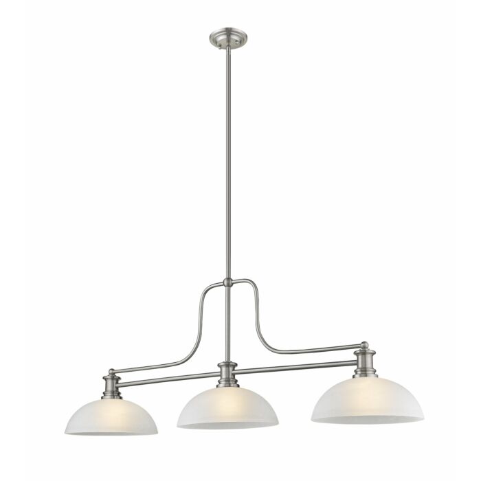 Z Lite Melange 3 Light Linear Pendant Light In Brushed Nickel