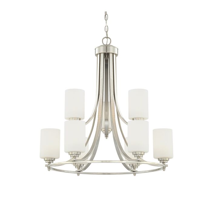Millennium Lighting Bristo 9 Light Chandelier in Satin Nickel