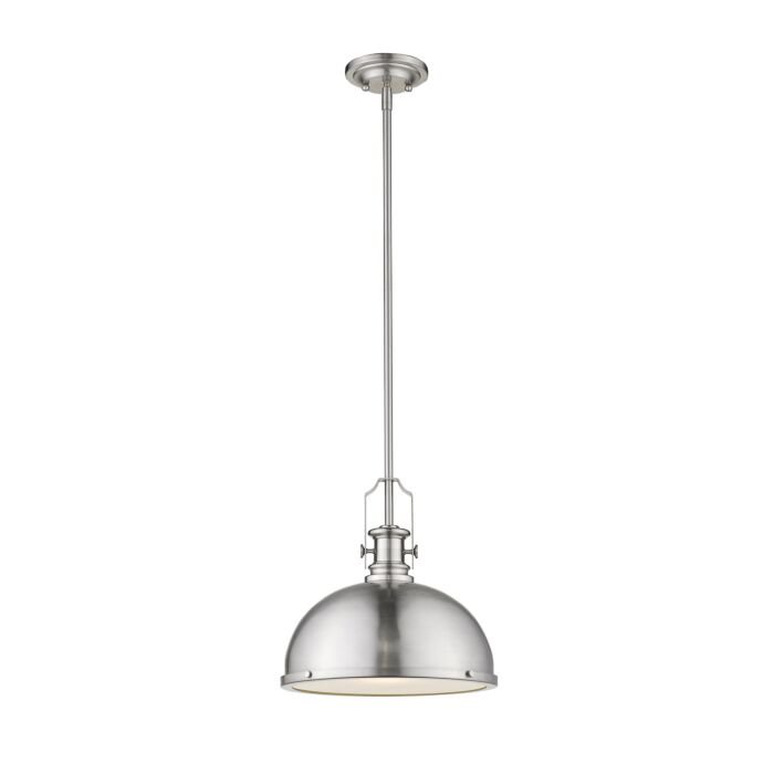 Z Lite Melange 1 Light Pendant Light In Brushed Nickel
