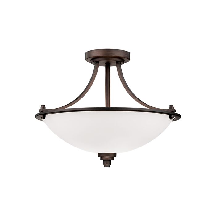 Millennium Lighting Bristo 3 Light Semi Flush in Rubbed Bronze