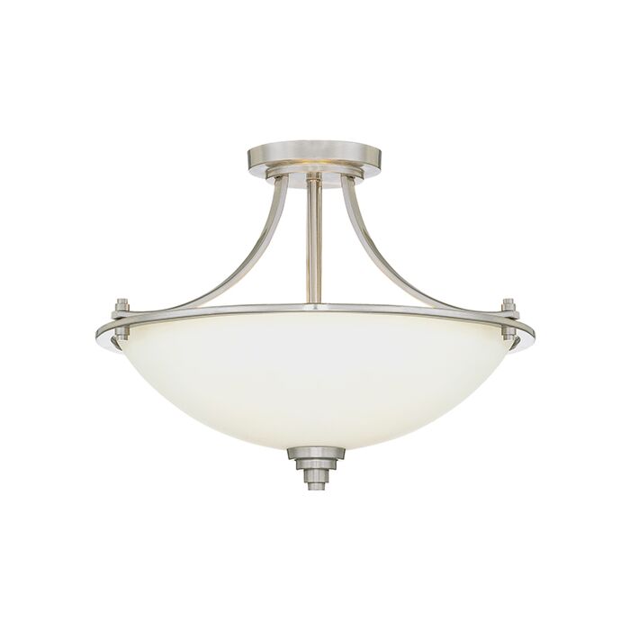 Millennium Lighting Bristo 3 Light Semi Flush in Satin Nickel