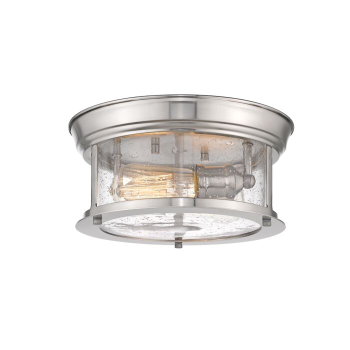 Z Lite Sonna 2 Light Flush Mount Ceiling Light In Brushed Nickel