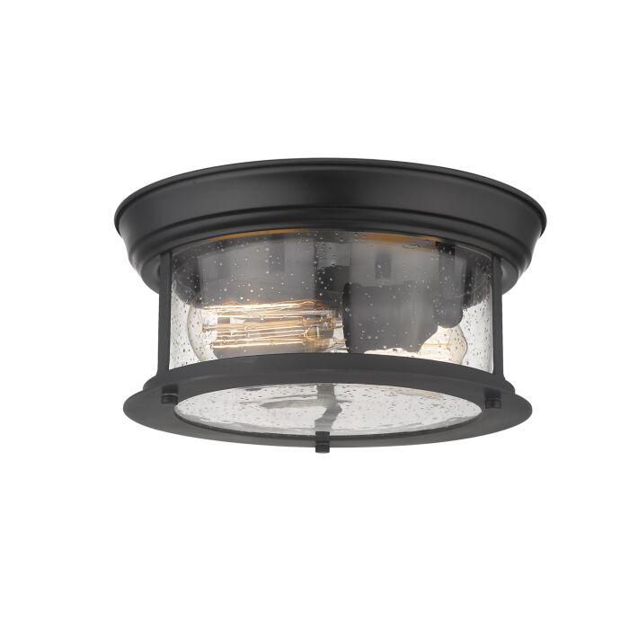 Z Lite Sonna 2 Light Flush Mount Ceiling Light In Matte Black