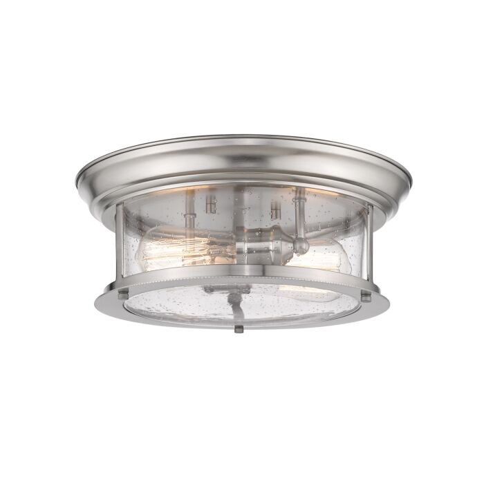 Z Lite Sonna 2 Light Flush Mount Ceiling Light In Brushed Nickel