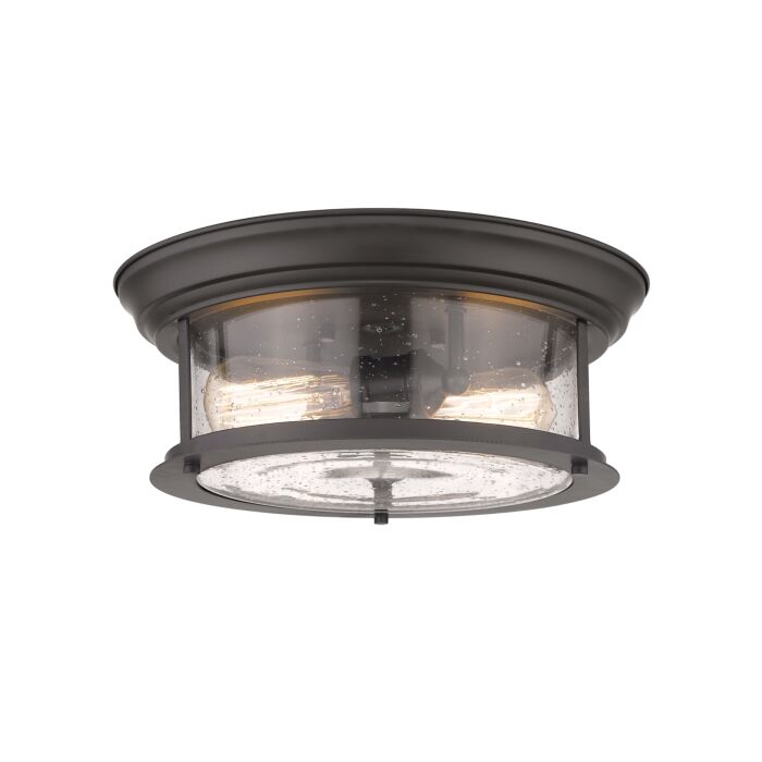 Z Lite Sonna 2 Light Flush Mount Ceiling Light In Bronze