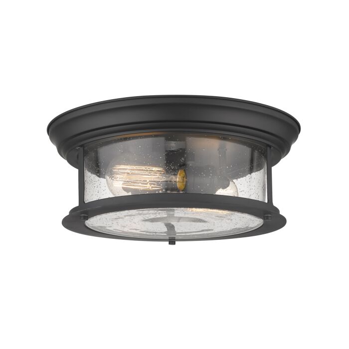 Z Lite Sonna 2 Light Flush Mount Ceiling Light In Matte Black