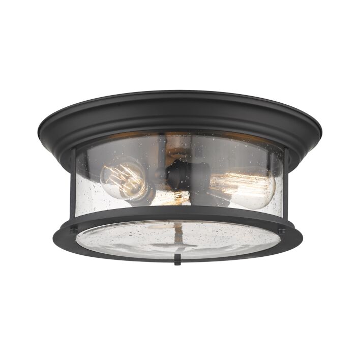 Z Lite Sonna 3 Light Flush Mount Ceiling Light In Matte Black