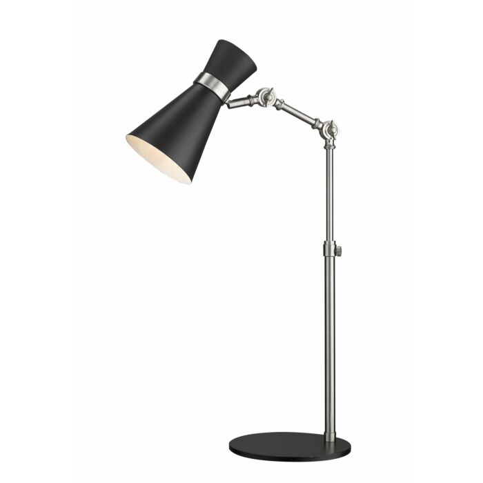 Z Lite Soriano 1 Light Table Lamp Light In Matte Black With Brushed Nickel