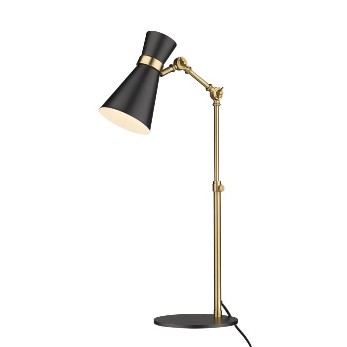 Z Lite Soriano 1 Light Table Lamp Light In Matte Black With Heritage Brass