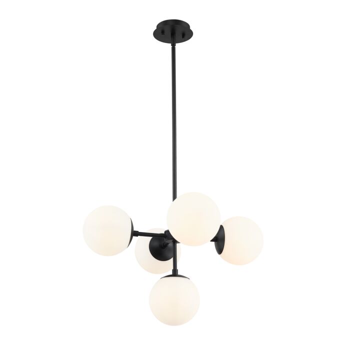 Z Lite Midnetic 5 Light Pendant Light In Matte Black