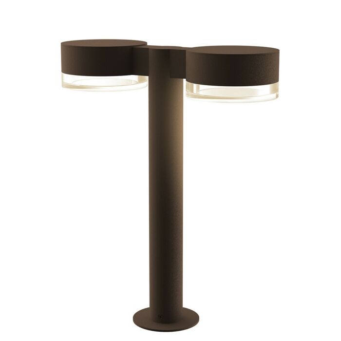 Sonneman REALS 16 Inch 2 Light Clear Acrylic LED Bollard in Textured Bronze