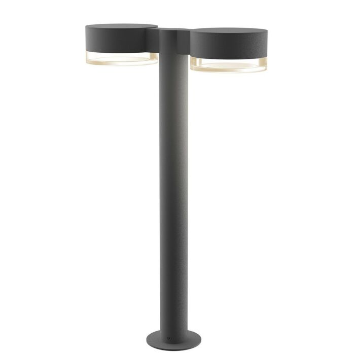 Sonneman REALS 22 Inch 2 Light Clear Acrylic LED Bollard in Textured Gray