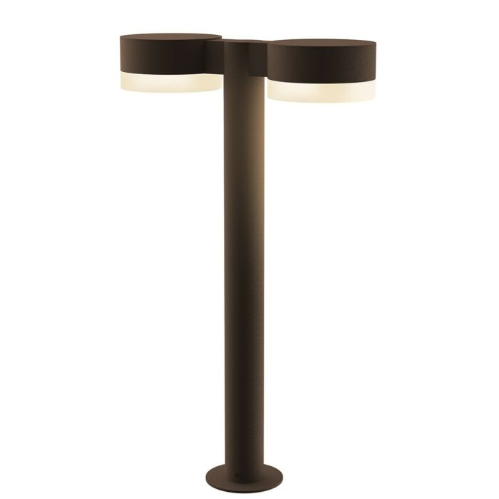 Sonneman REALS 22 Inch 2 Light Frosted White LED Bollard in Textured Bronze