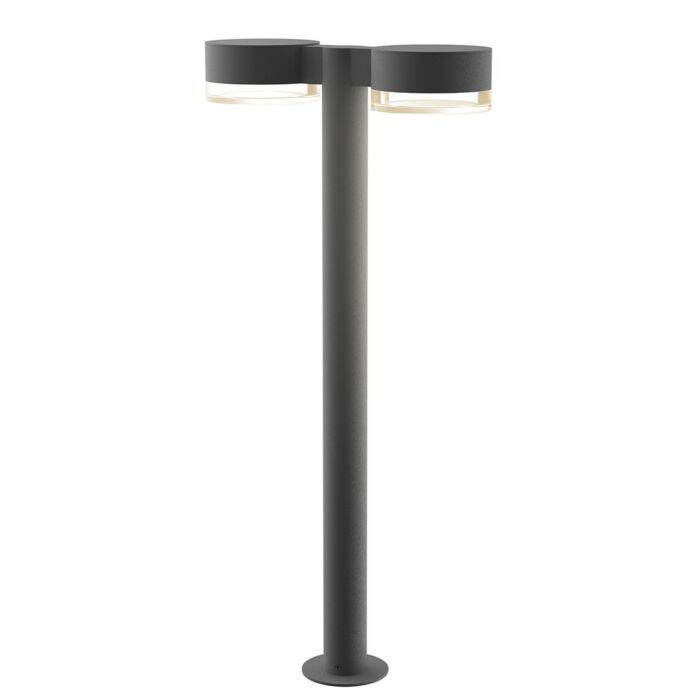 Sonneman REALS 28 Inch 2 Light Clear Acrylic LED Bollard in Textured Gray