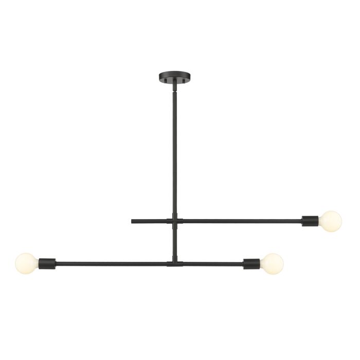 Z Lite Modernist 3 Light Chandelier In Matte Black