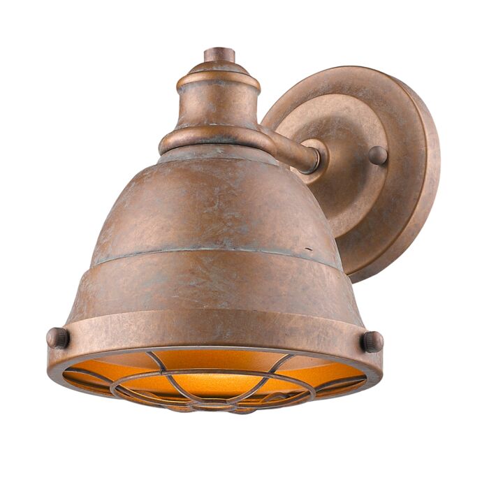 Golden Bartlett 7 Inch Bathroom Vanity Light in Copper Patina