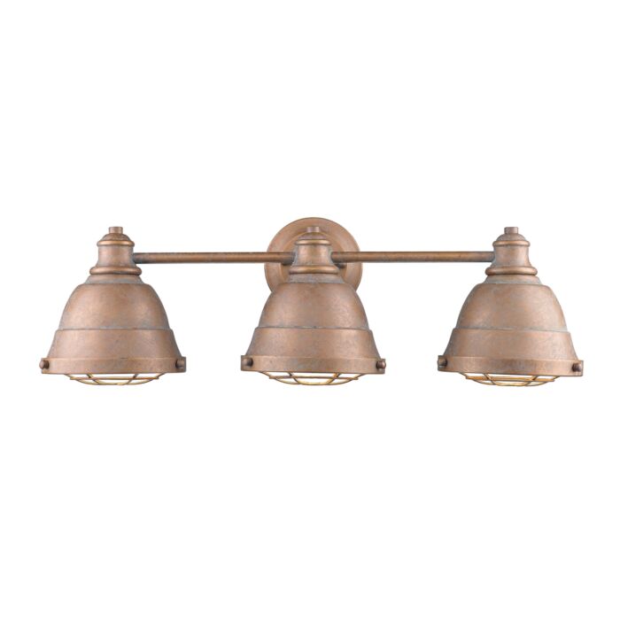 Golden Bartlett 3 Light 24 Inch Bathroom Vanity Light in Copper Patina