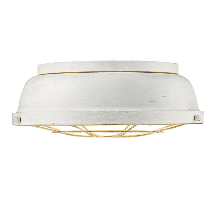 Golden Bartlett 2 Light 14 Inch Ceiling Light in French White