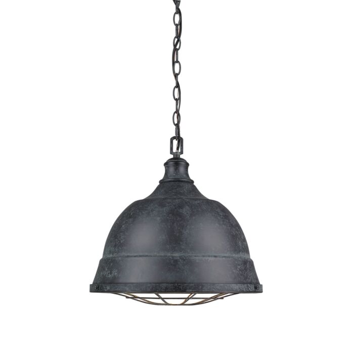 Golden Bartlett 2 Light 16 Inch Pendant Light in Black Patina