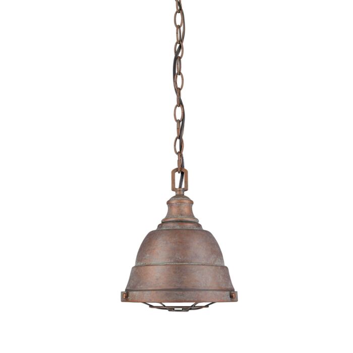 Golden Bartlett 11 Inch Mini Pendant in Copper Patina