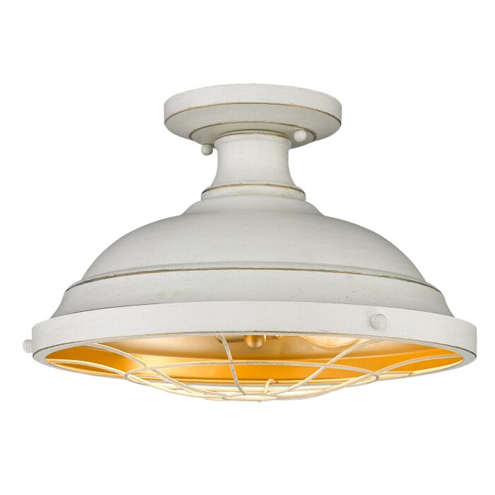Golden Bartlett 2 Light Ceiling Light in French White