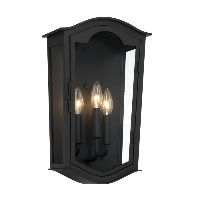The Great Outdoors Houghton Hall 3 Light Outdoor Wall Light in Sand Coal