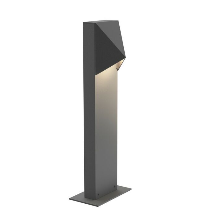 Sonneman Triform Compact 16 Inch LED Bollard in Textured Gray