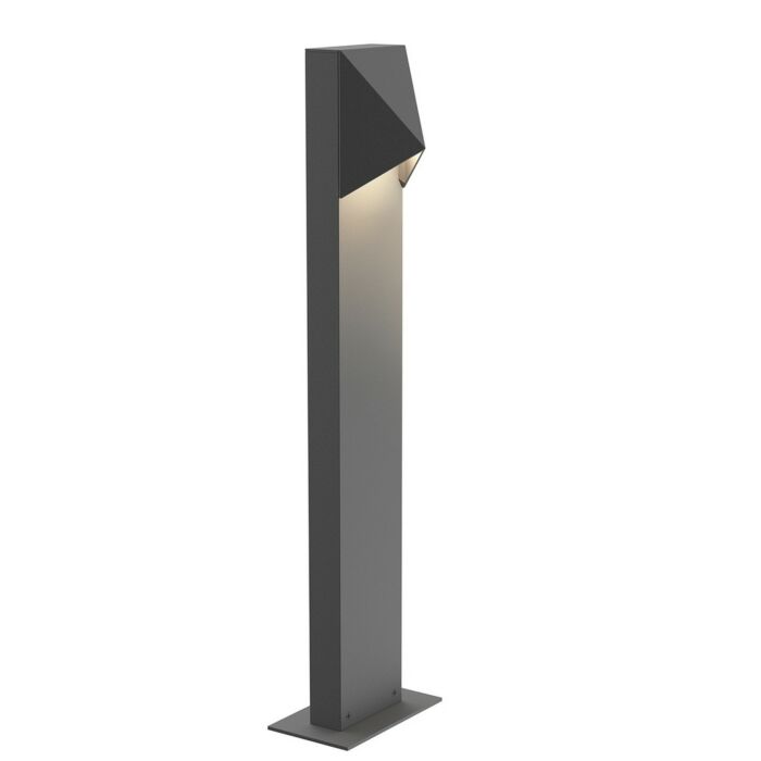Sonneman Triform Compact 22 Inch LED Bollard in Textured Gray