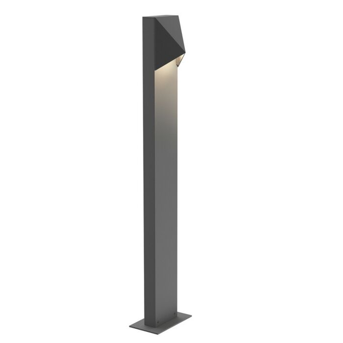 Sonneman Triform Compact 28 Inch LED Bollard in Textured Gray