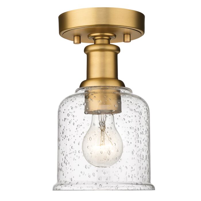 Z Lite Bryant 1 Light Flush Mount Ceiling Light In Heritage Brass