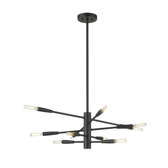 Z Lite Ascension 10 Light Chandelier In Matte Black