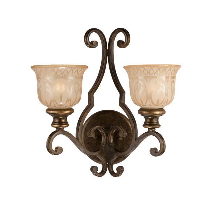 Crystorama Norwalk 2 Light 17 Inch Wall Sconce in Bronze Umber