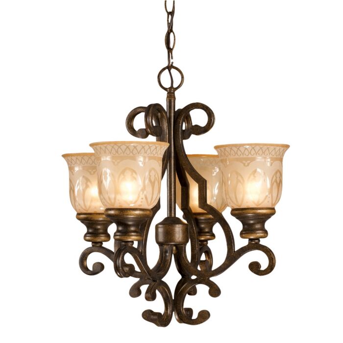 Crystorama Norwalk Mini Chandelier in Bronze Umber
