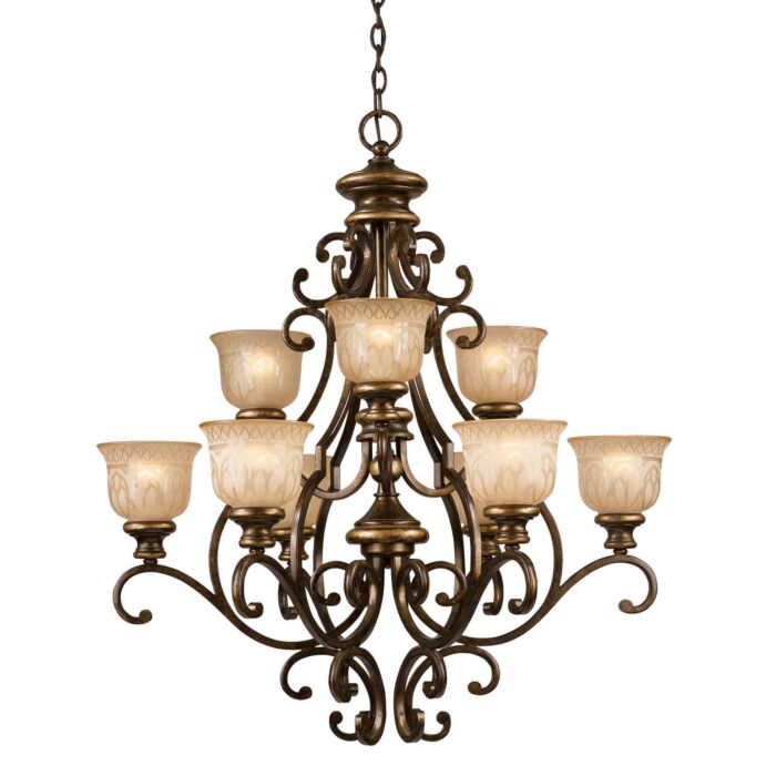 Crystorama Norwalk 9 Light 37 Inch Traditional Chandelier in Bronze Umber