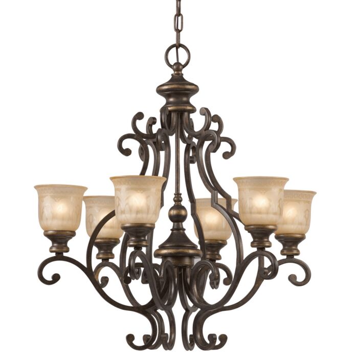 Crystorama Norwalk 6 Light 29 Inch Traditional Chandelier in Bronze Umber