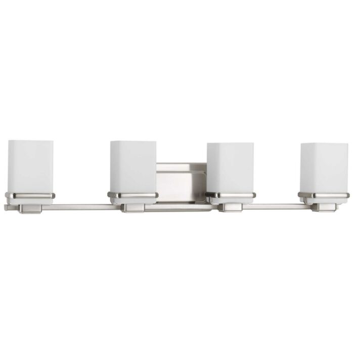 Metric 4-Light Bathroom Vanity Light in Brushed Nickel