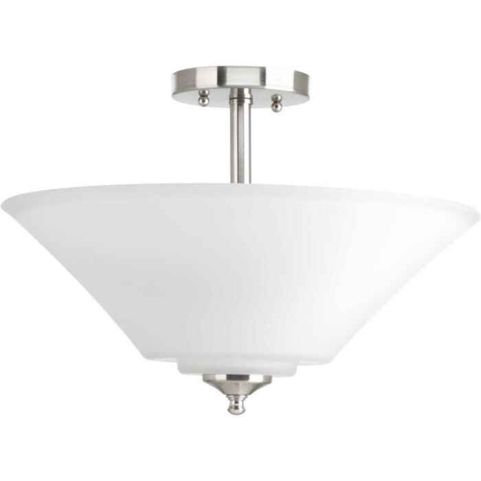 Joy-Bravo 3-Light Semi-Flush Mount in Brushed Nickel