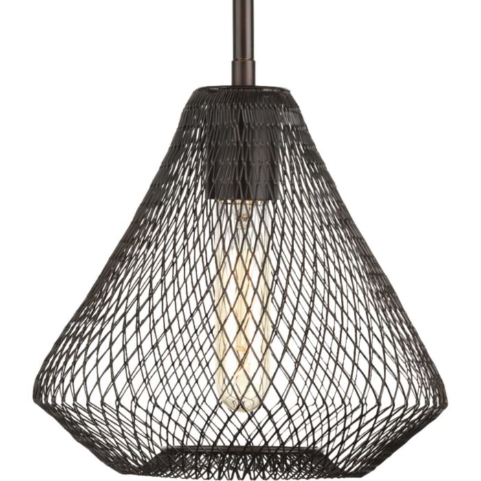 Mesh 1-Light Mini Pendant in Antique Bronze