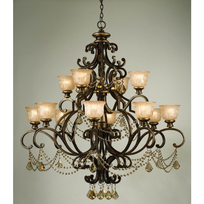 Crystorama Norwalk 12 Light 54 Inch Traditional Chandelier in Bronze Umber