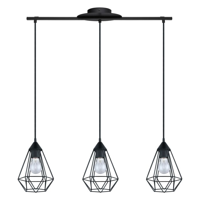 Tarbes 3-Light Pendant in Matte Black