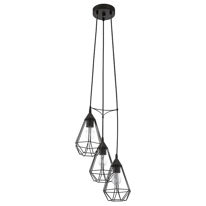 Tarbes 3-Light Pendant in Matte Black