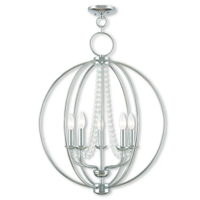 Arabella 5-Light Chandelier in Polished Chrome