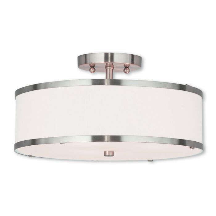 Park Ridge 3-Light Ceiling Mount in Brushed Nickel