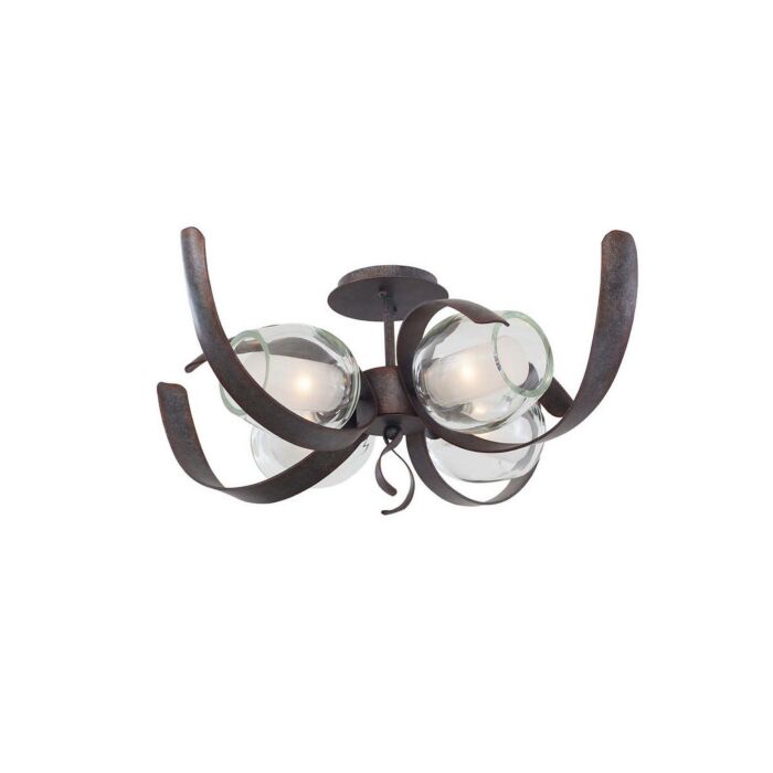 Kalco Solana 4 Light Semi Flush in Oxidized Copper