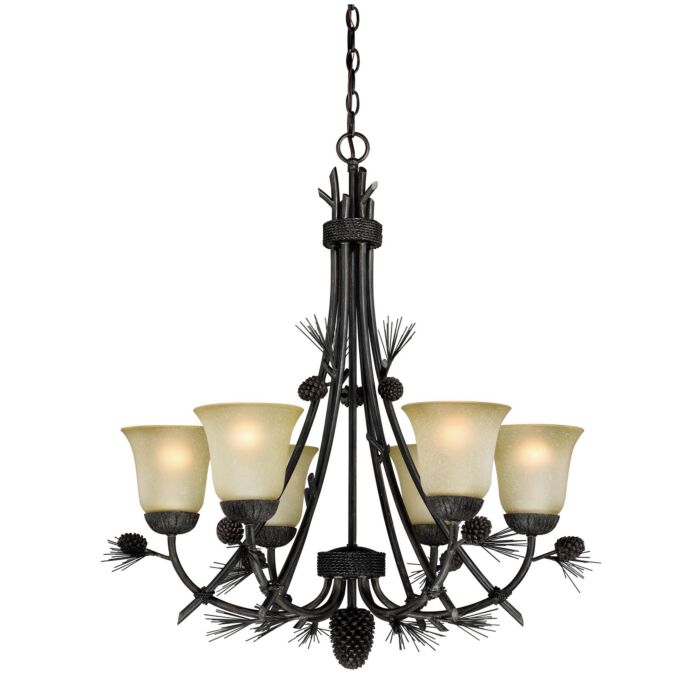 Sierra 6-Light Chandelier in Black Walnut