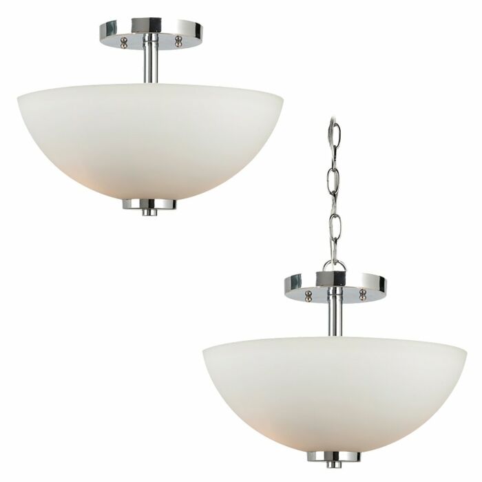 Sea Gull Oslo 2 Light 14 Inch Ceiling Light in Chrome