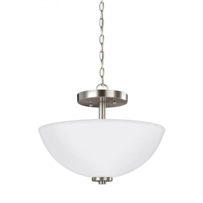 Sea Gull Oslo 2 Light Ceiling Light in Brushed Nickel