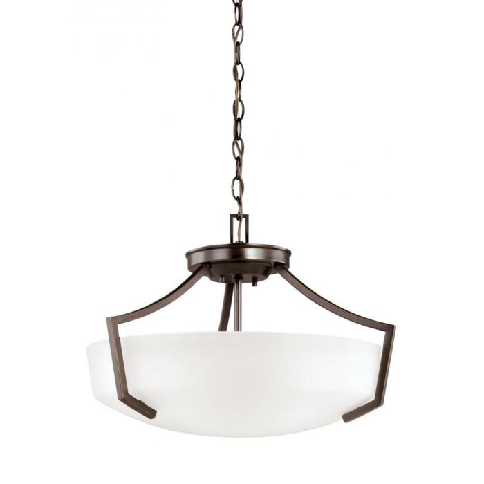 Sea Gull Hanford 3 Light 14 Inch Pendant Light in Bronze