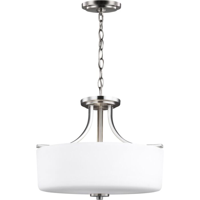 Sea Gull Canfield 3 Light Ceiling Light in Brushed Nickel